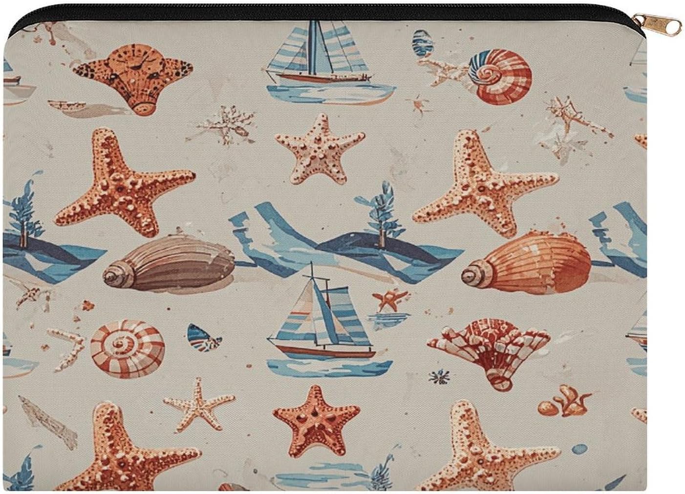Ocean Beach Nautical Aesthetic Makeup Bag Cosmetic Bag with Zipper
