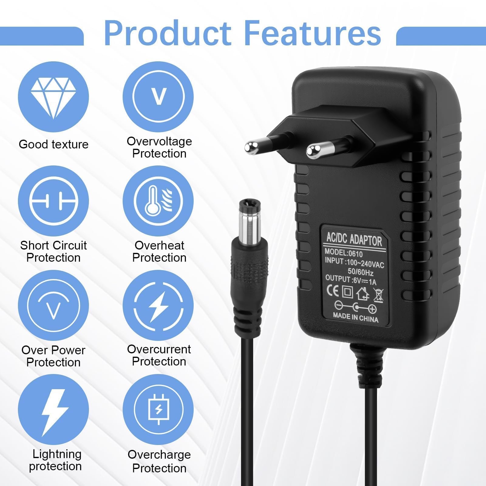 Chargeur 12V Pour Voiture Électrique Enfant – Compatible SUV, ATV, Moto Quad, Connecteur 5,5x2,5 Mm, Protection Intégrée