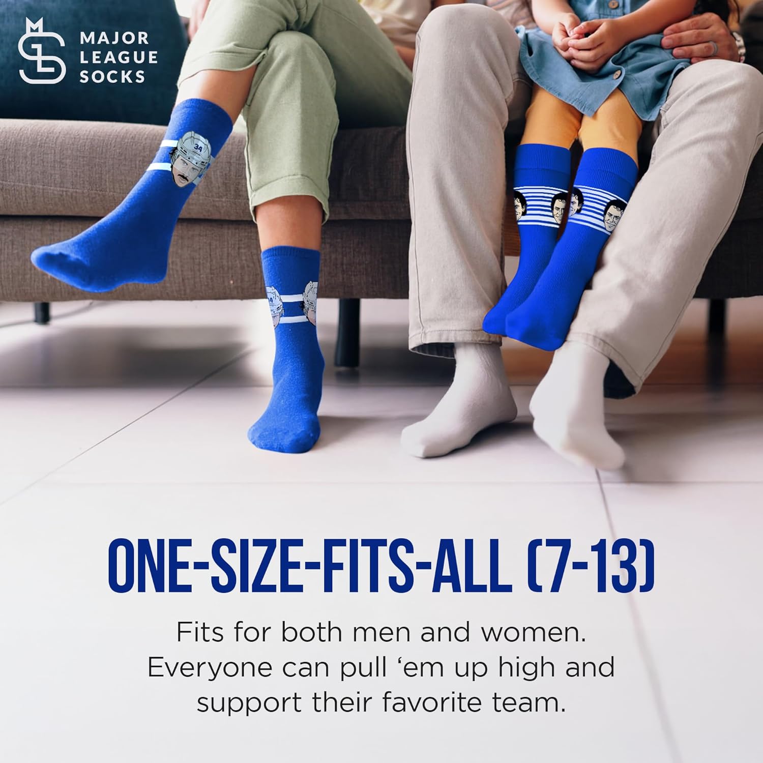 Major League Socks - NHL TORONTO MAPLE LEAFS Hockey Socks Adult Size, Ice Hockey Socks for Men and Women - Size 7-13 - Image 4