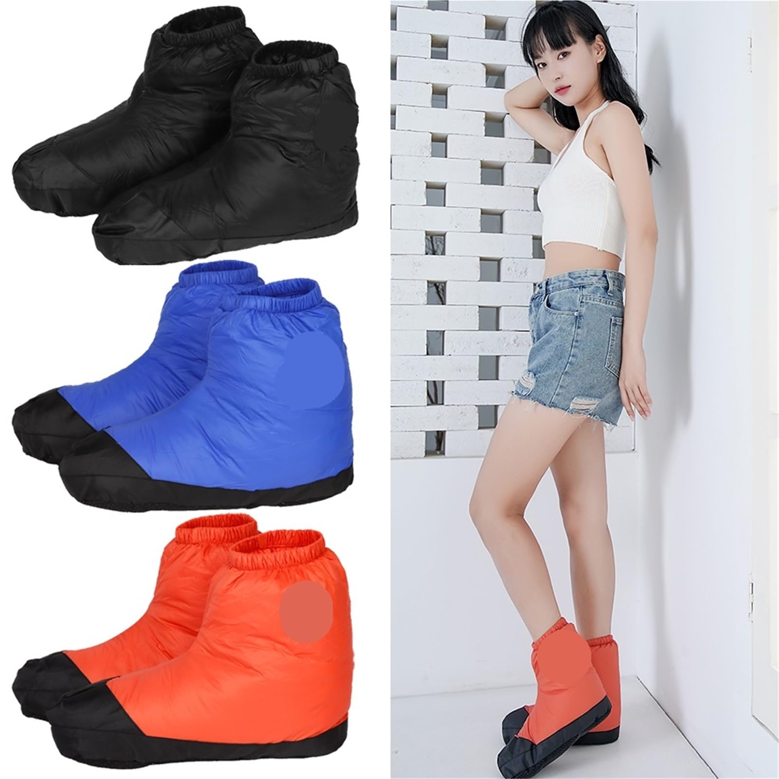 Daunen-Booties-Socken, Ultraleicht, warm, Zeltschuhe, Winddicht, wasserdicht, for Winter, Outdoor, Camping, Wandern Für Winter