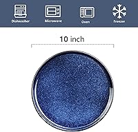 Vista 3 de Vicrays Juego de vajilla de 18 piezas, platos planos de cerámica, platos de ensalada, cuencos, aptos para microondas, horno y lavavajillas