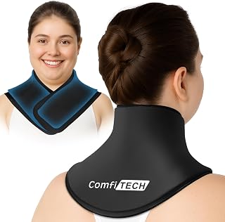 ComfiTECH Neck Ice Pack Wrap with Extended Gel Coverage for Cervical, Shoulder and Rib, Reusable Cold Application for Office Stiff Neck, Swelling, Large