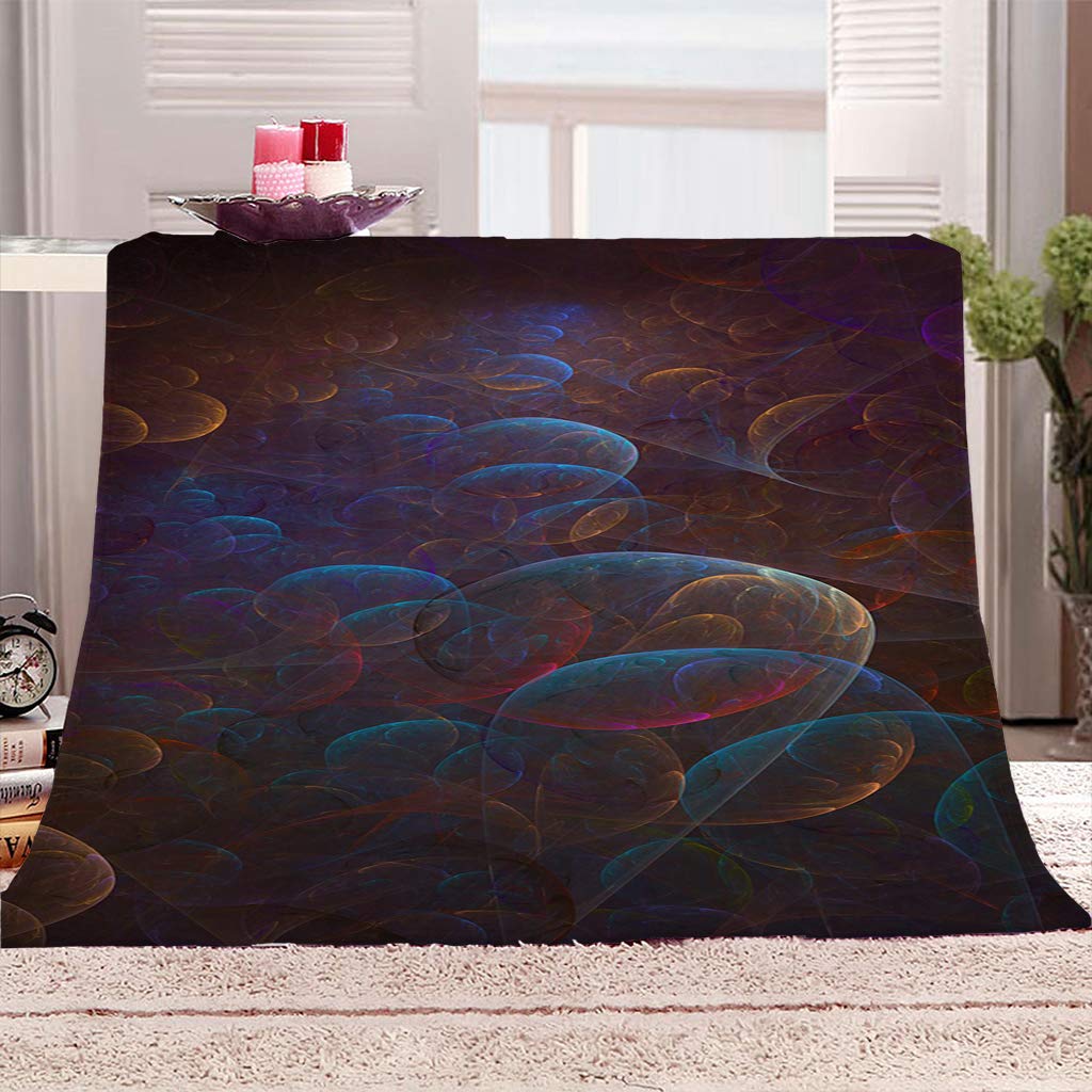 Manta De Franela De Microfibra 180X200Cm Manta De Felpa Suave para Sofá Cama 3D Impresión De Burbujas Creativas Impresión Patrón Manta Polar Invierno Gruesa Y Esponjosa Caliente Transpirable