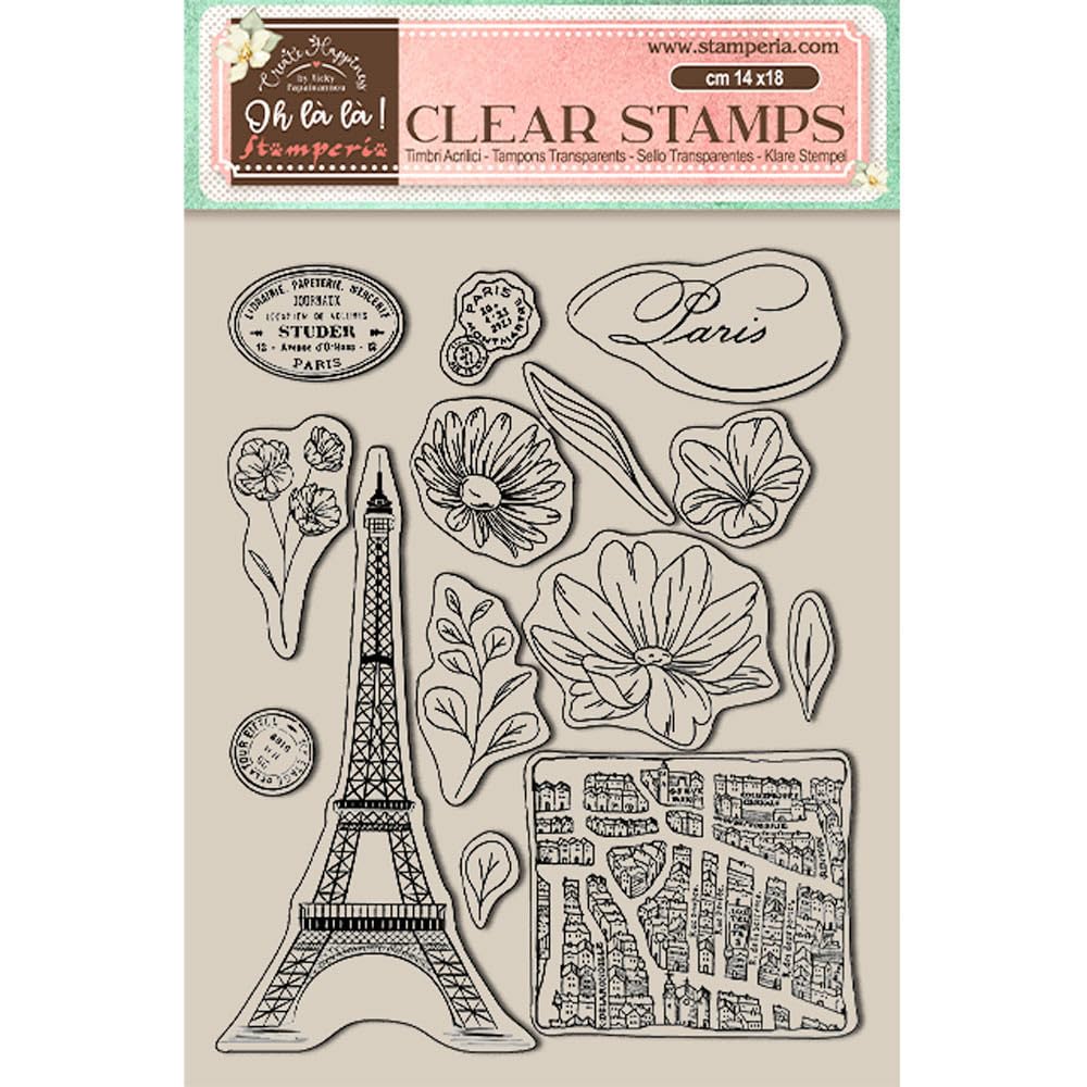 Acrylic Stamp cm 14 x 18 cm - Create Happiness Oh lá lá Labels, 0
