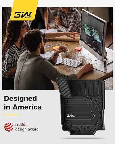 Miniatura 7 de 3W Alfombrillas de piso para Chevy Equinox 2018-2023 2024GMC Terrain - Tapetes de TPE para todo tipo de clima, ajuste personalizado para Chevrolet