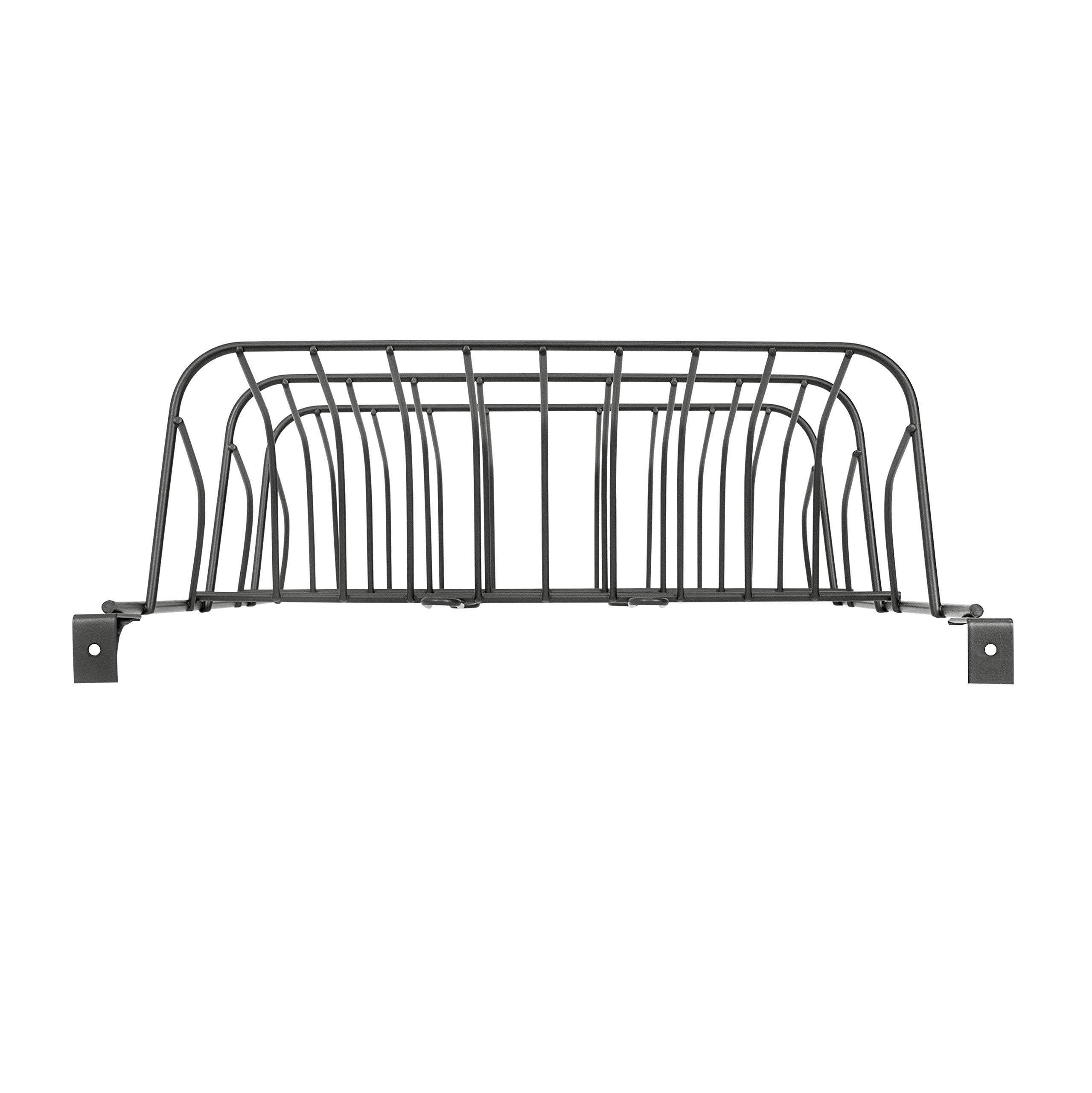 Spectrum Diversified Organizer & Lid Holder, Kitchen Storage, Fits Over The Cabinet Door, Cookware & Plastic Container Lid Organizer, Large, Industrial Gray