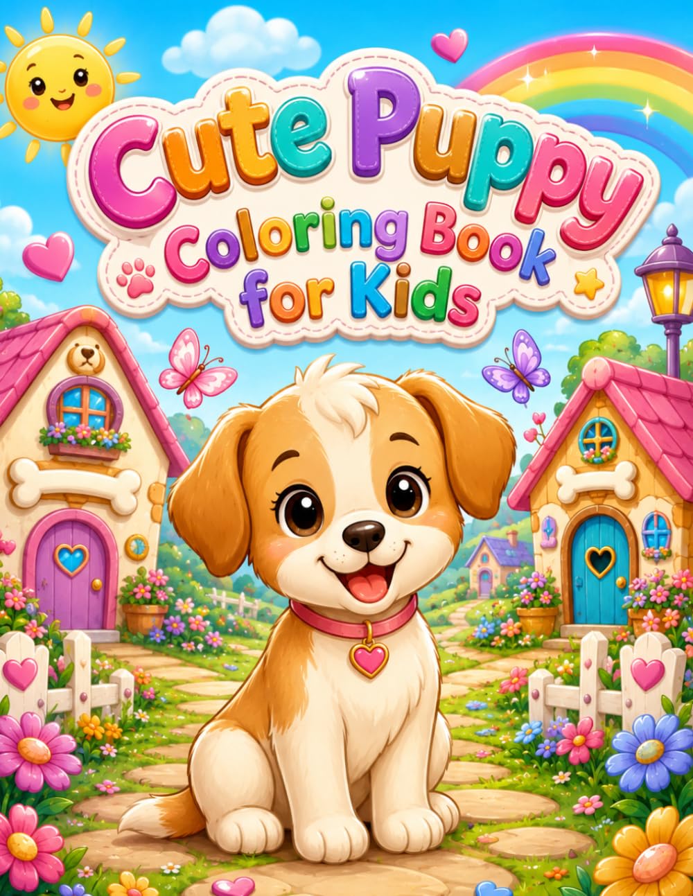 Cute Puppy Coloring Book for Kids Ages 3-8: 74 Cute and Easy Puppy Coloring Pages Featuring Adorable Dogs, Playful Puppies, Funny Pet Adventures & Animal Friends