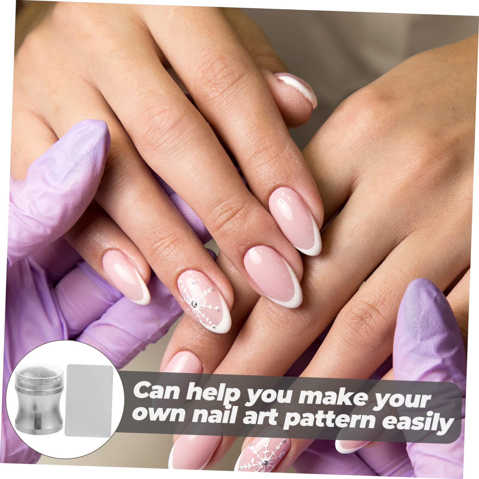Healeved 5sets Stampini Per Unghie Silicone Per Nail Art Facili Usare Stampini e Raschietto Per Decorazioni Unghie Mano