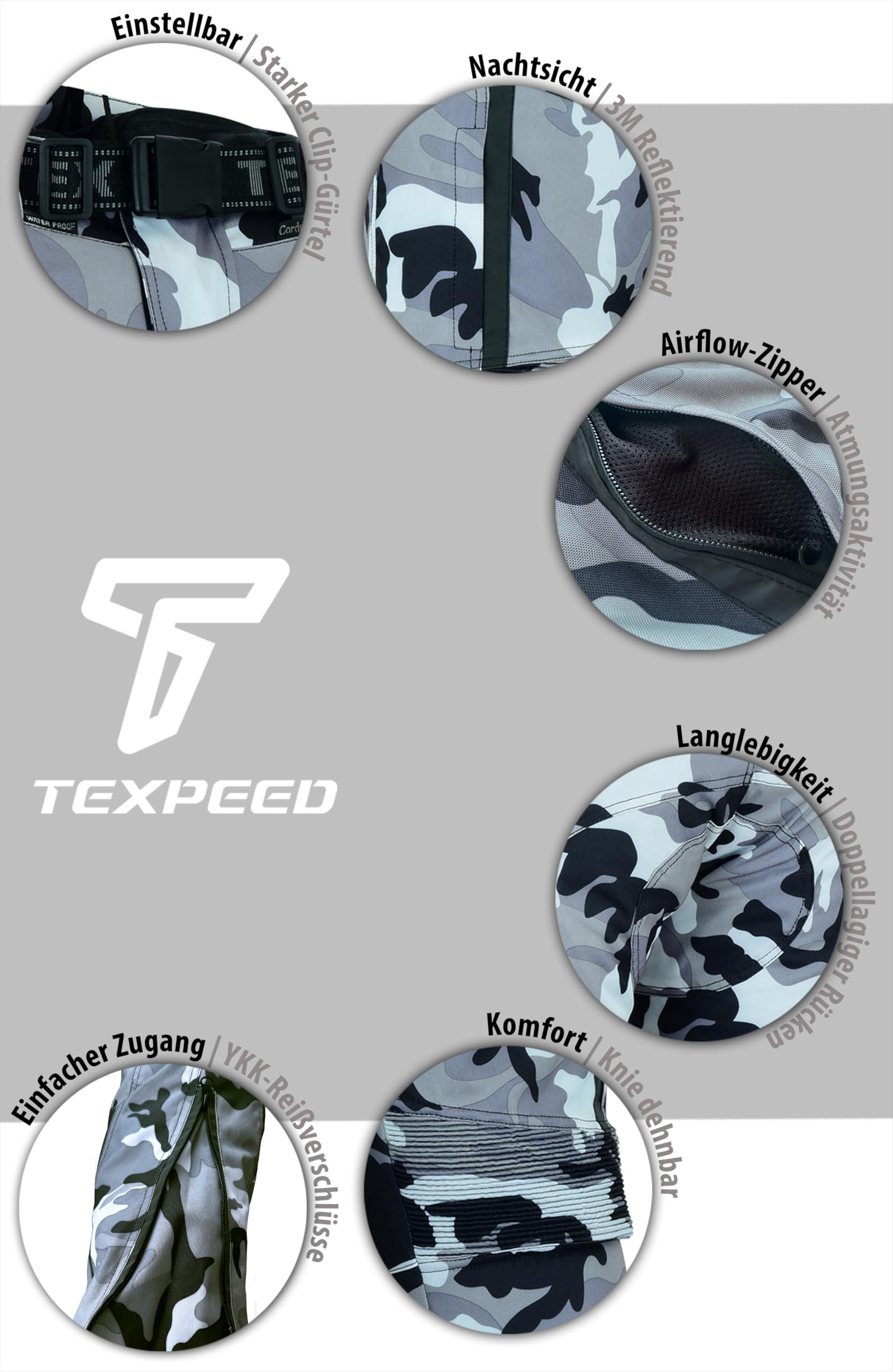 Texpeed Motorradhose Damen - Wasserdicht Mit Protektoren Für Sommer & Winter