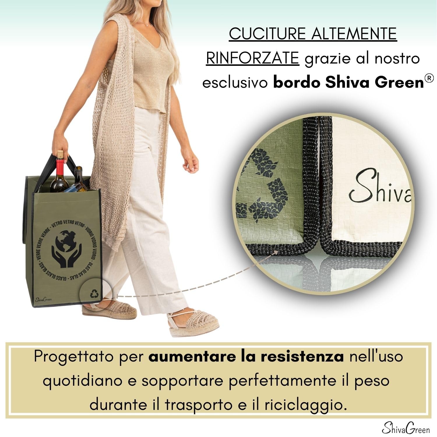 Borse Raccolta Differenziata Interno Esterno con Coperchio, Cestini Spazzatura Differenziata, Plastica, Carta, Vetro