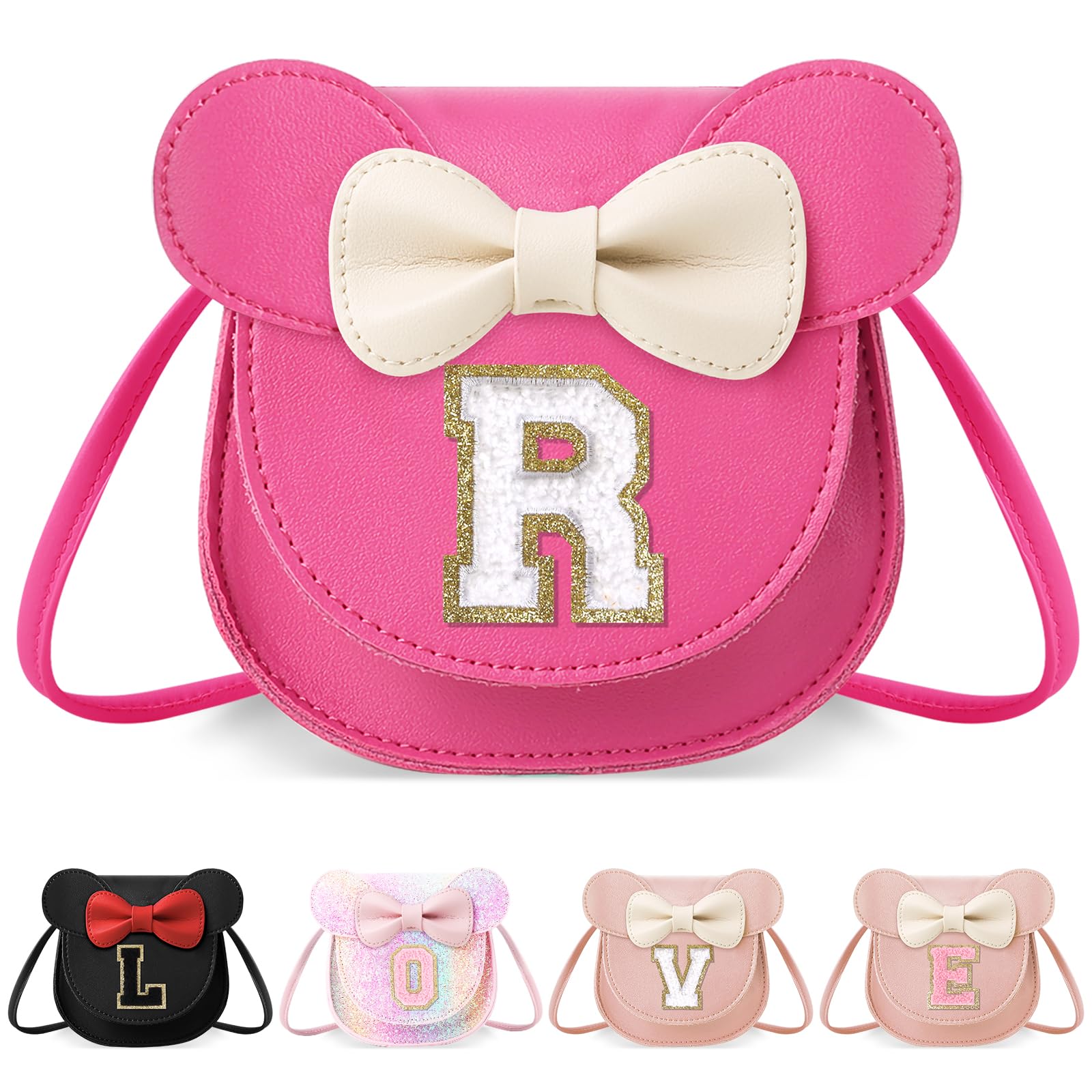 Little Girl Toddler Purse - Cute Mouse Ear Bow Crossbody Bag for 2-8 Year Olds - Birthday Gift