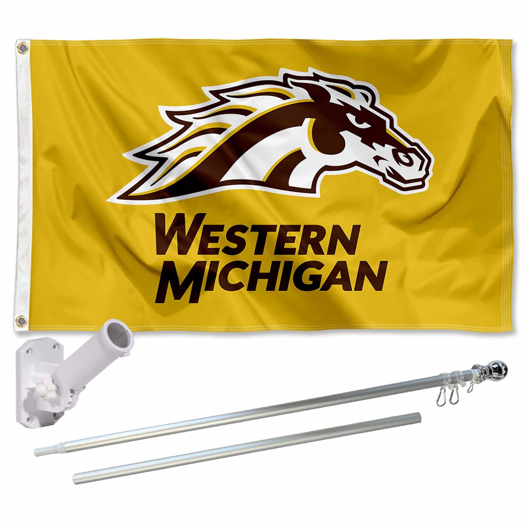 Western Michigan University WMU Broncos Flag - Desert Cactus Design, 3x5 Ft, 100D Polyester, Officially Licensed - View #6