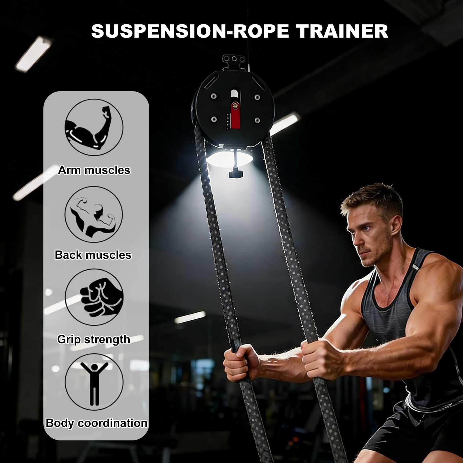 Corda da arrampicata per allenamento multifunzione Endless Rope Home Fitness Equipment, resistenza regolabile per resistenza muscolare, forza di presa, braccia, schiena, coordinazione del corpo