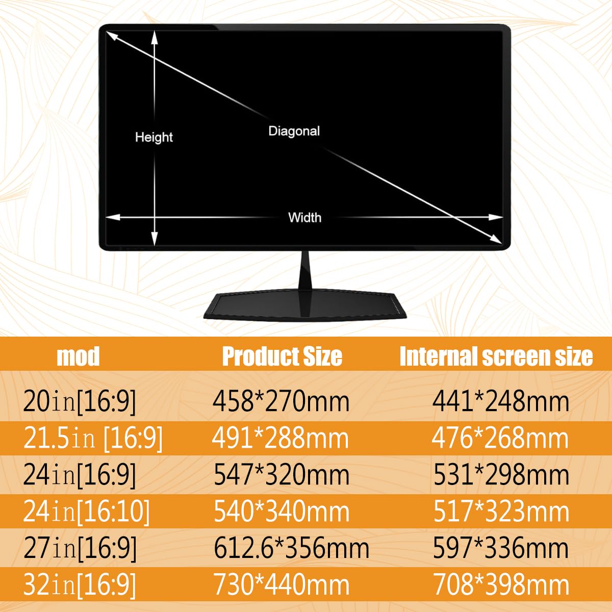 Pellicola protettiva per la privacy, schermo per monitor desktop widescreen 16:9, filtro antigraffio per la privacy da appendere da 20 pollici/21,5 pollici/24 pollici/27 pol(24 pollici 547*320 mm