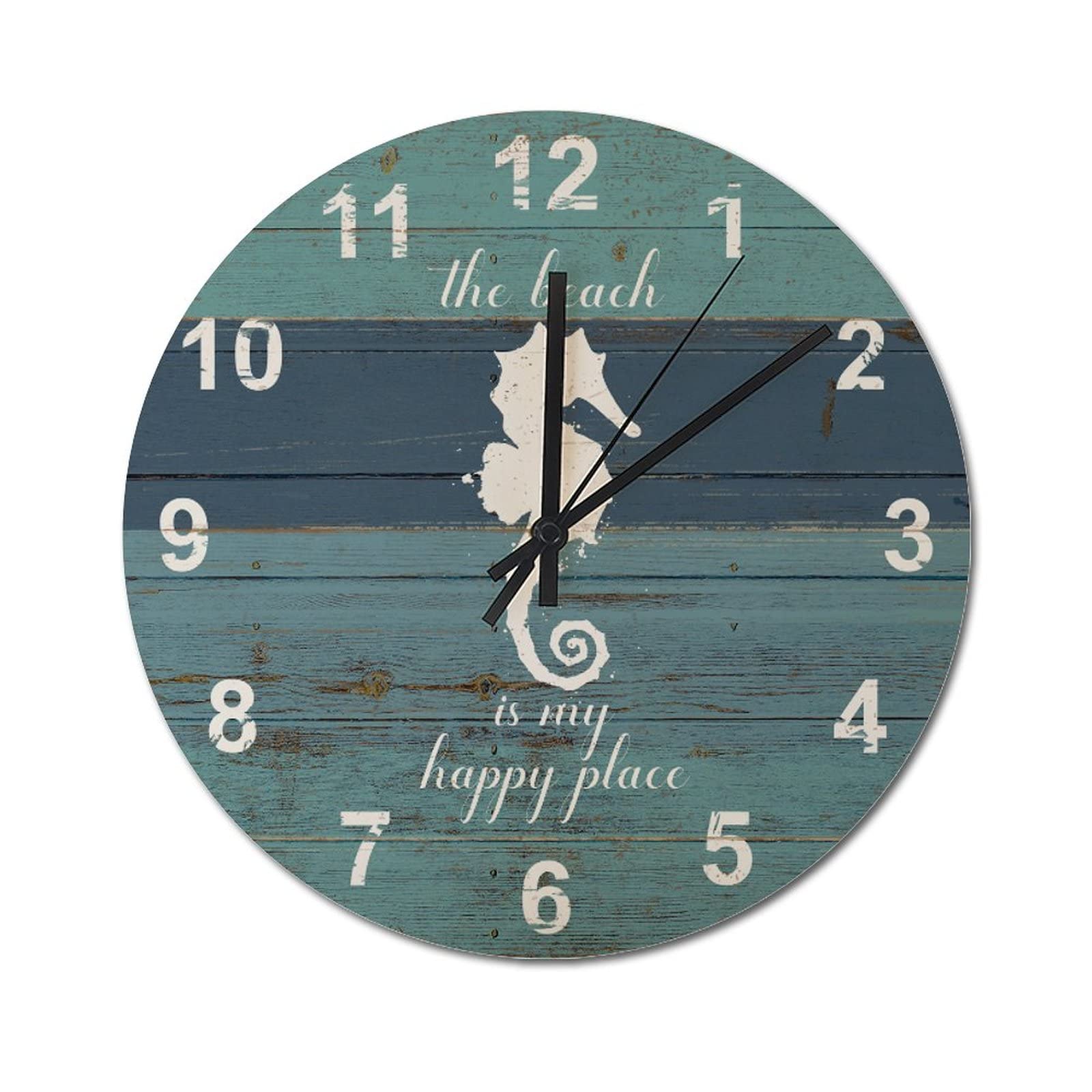 Horloge murale en bois craquelé vintage de 38 cm rustique et silencieuse pour salon