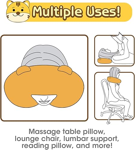 Miniatura 5 de H HOMEWINS Almohada de viaje para niños pequeños. Almohada de apoyo de cabeza de cuello suave, con un bonito animal, cómoda para cualquier posición