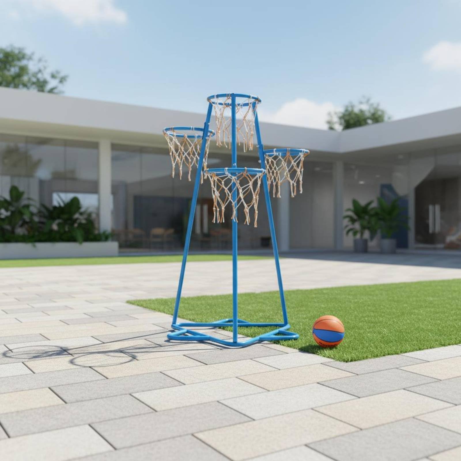 Milageto Canasta Infantil Multi Uso Interior y Exterior Soporte Lanzamiento Multicanasta Seguro Juguete para Niños