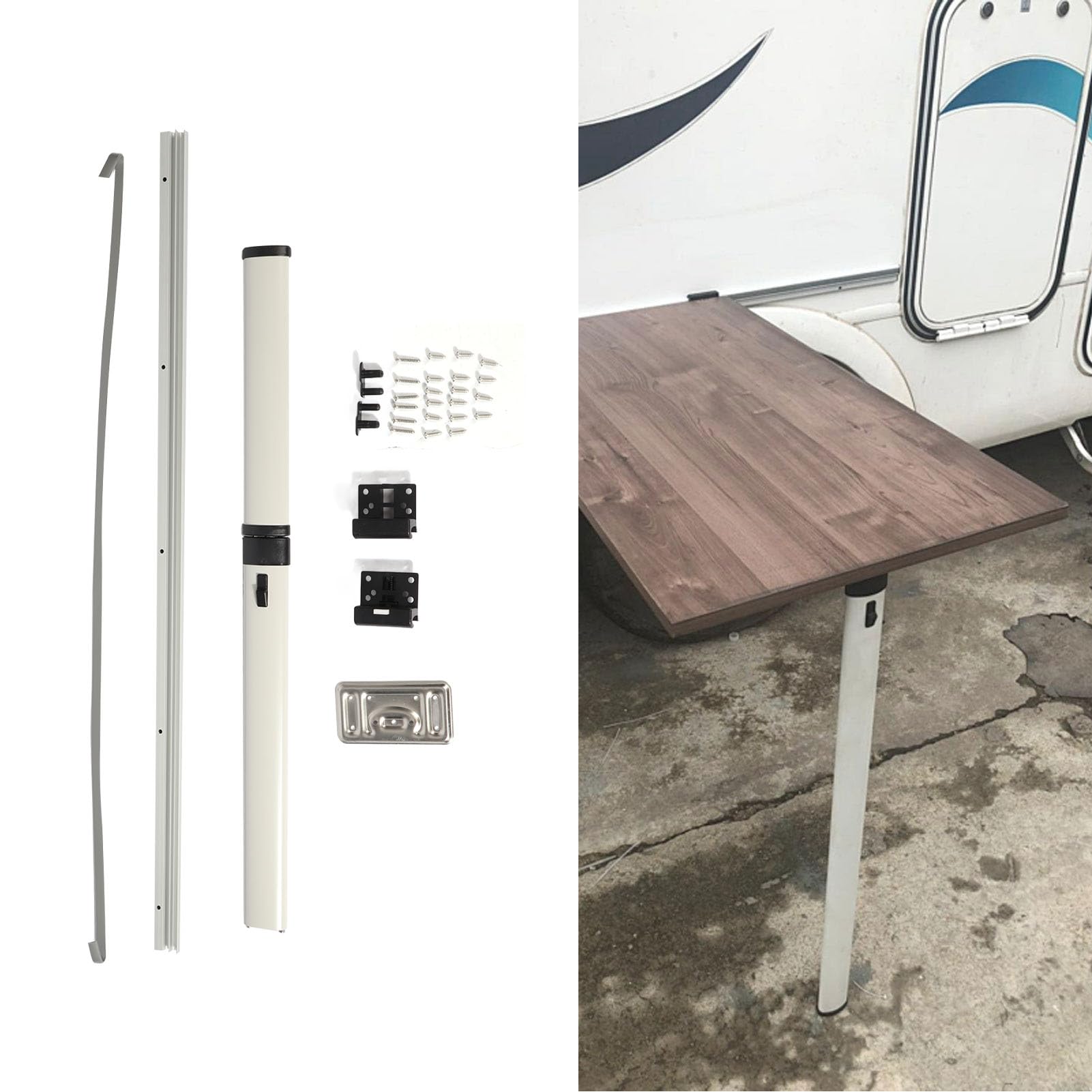 Pata de Mesa Plegable para Vehículos Recreativos, Soporte Resistente de para Autocaravana, Caravana y Más, 28,7 Pulgadas