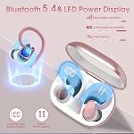 Ecouteurs sans fil, 50H Bluetooth 5.4 Casques Sport, Bluetooth Ecouteurs avec ENC Annulant le bruit, HiFi Ecouteurs sans fil Stereo Sound avec écouteurs, IP7 Bouds d'oreille imperméables, Rose