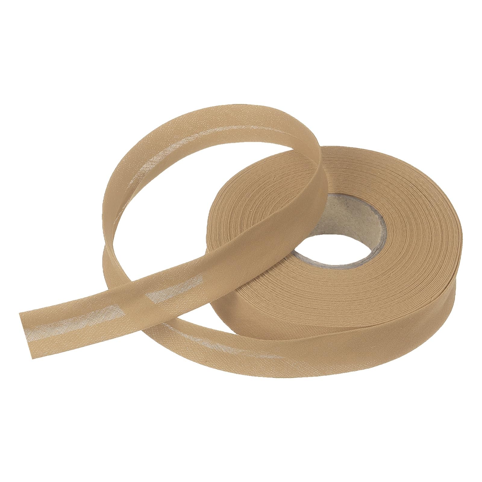 sourcing map 3/4 Inch Single Fold Bias Tape Polyester Continuous Bulk Bias Tape for Sewing,Seaming Quilting Hemming Binding Crafts (Khaki 15 Yards)
