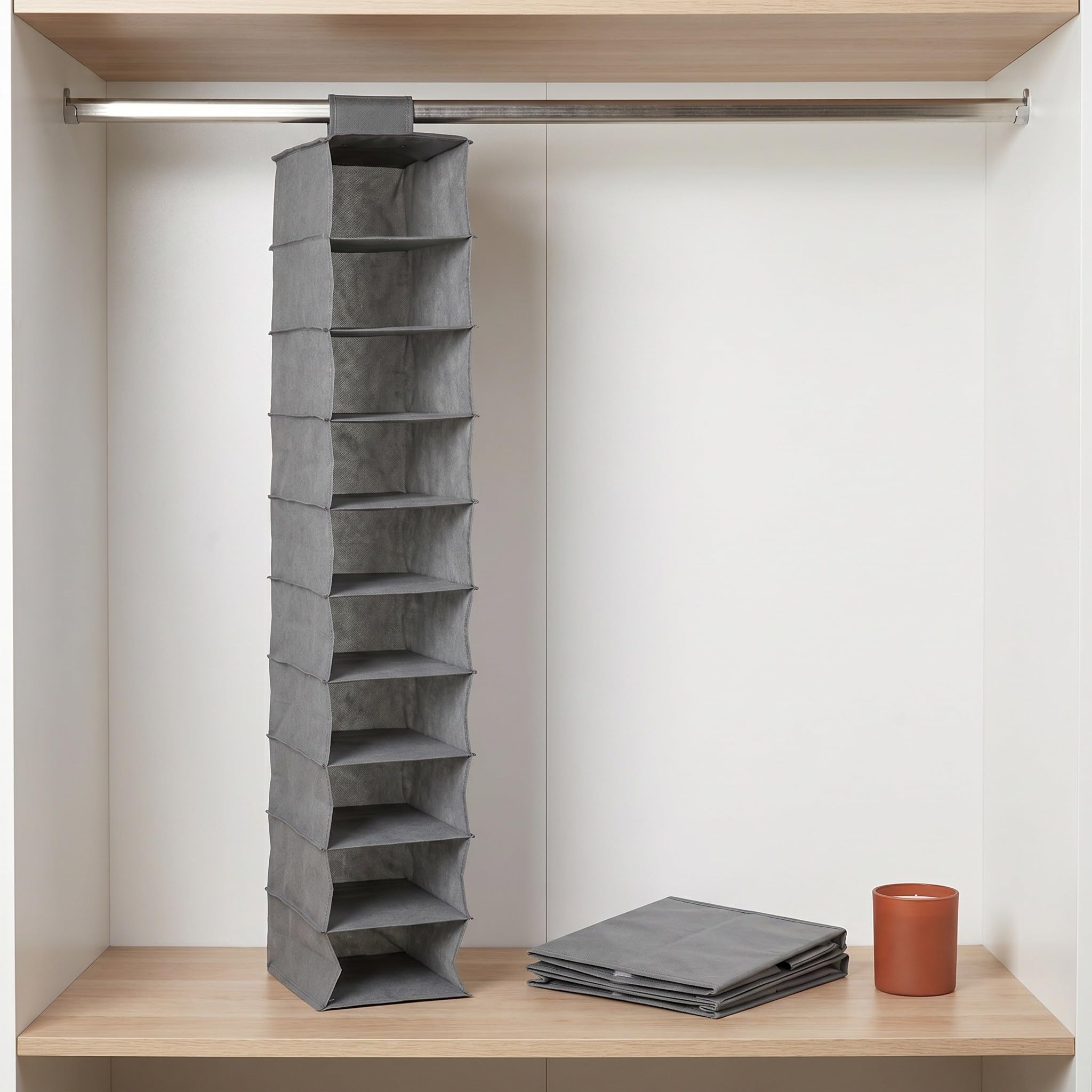 OUNONA Organizador de Armario Colgante con estantes - Estantes Colgantes Plegables para Armario - 150 cm de Profundidad x 30 cm de Ancho x 23 cm de Alto. Almacenamiento de Ropa para Sombreros y