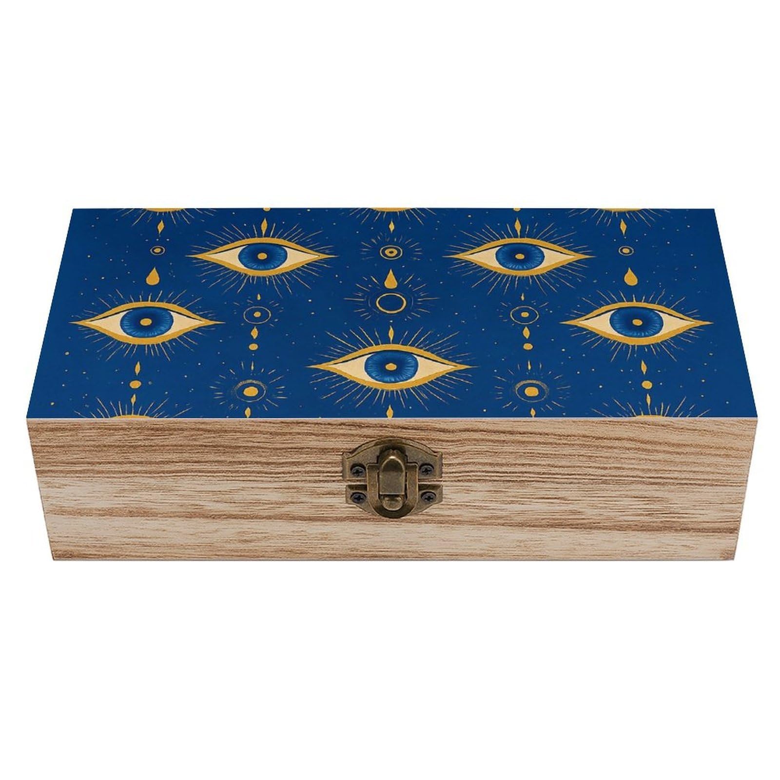 SMAZDFXX Mystical Eye Wooden Storage Box Multipurpose Decorative Box for Jewelry Photo Home Decor