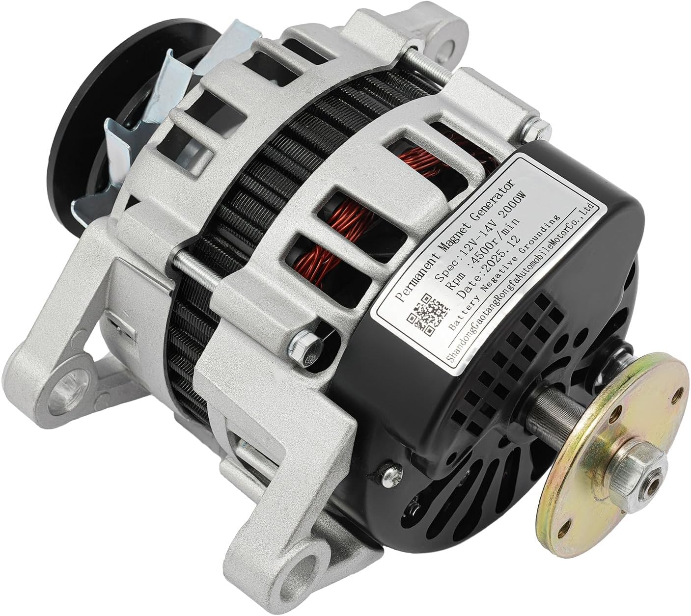 2000W Permanent Magnet Generator - 12V-14V Low RPM Brushless PMA Alternator for Wind Turbine, Agricultural DC Power & Off-Grid Charging Systems