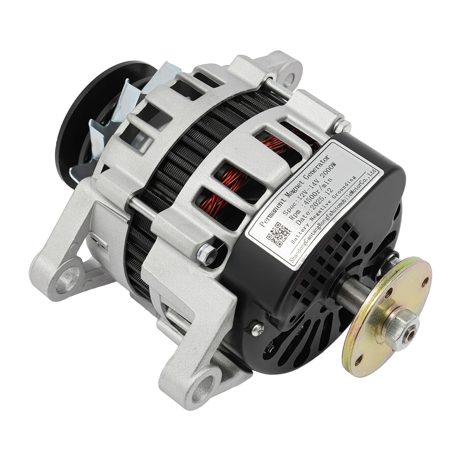 Permanent Magnet Synchronous Generator, 2000W 12V PMA Low Rpm Alternator Two Wheel Generator 4000 rpm