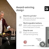 Vista 2 de LARS NYSØM Juego de molinillo eléctrico de sal y pimienta, recargable por USB, molinillos automáticos de sal y pimienta, dispensadores de especias