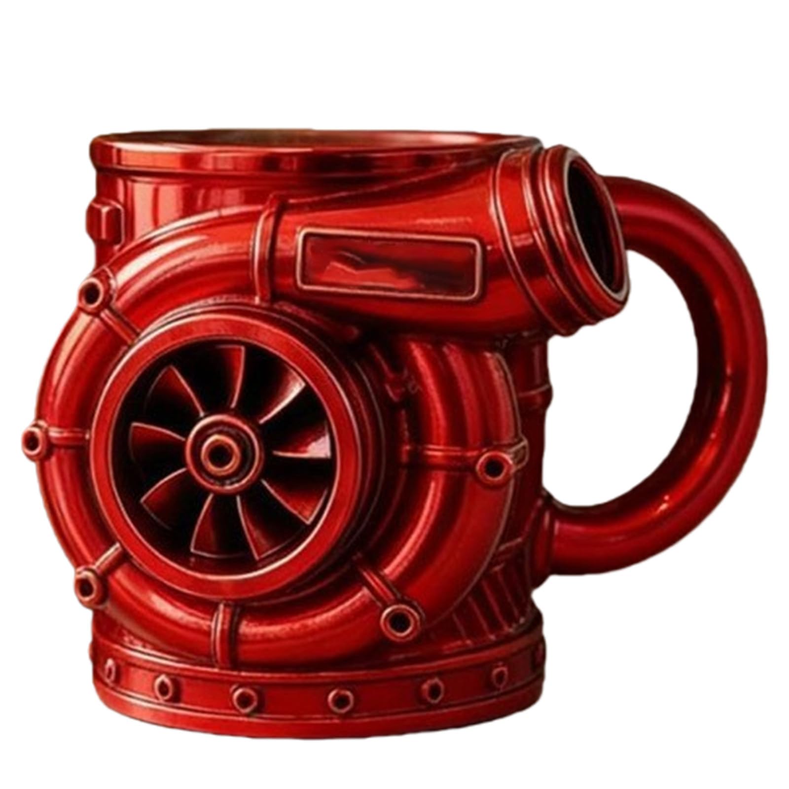 Jazuaiao 3D Turbocharger Design Stainless Steel Coffee Cup Mechanical Engine Drinkware Mug for Automotive Fan and Gift Giving Mechanical Mug