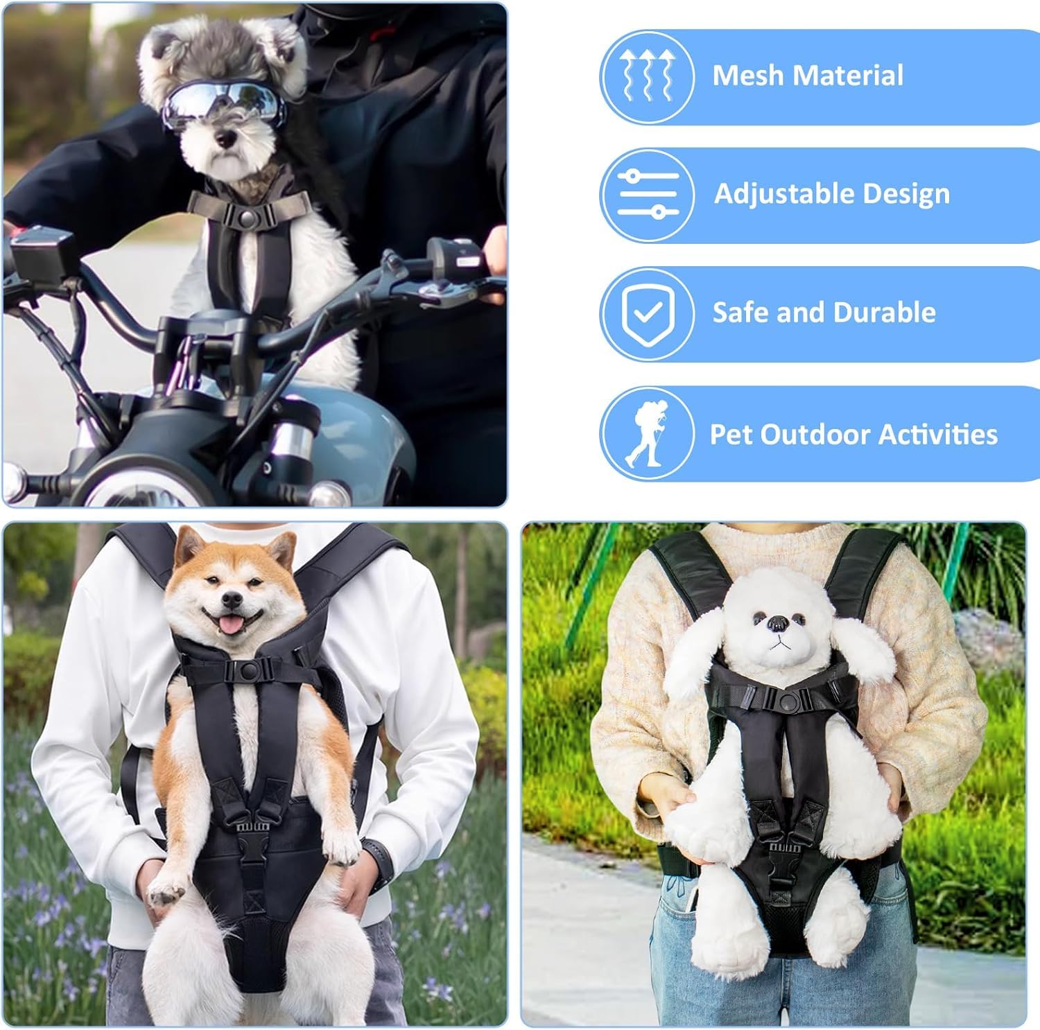 A,XL,Hundetransporter für kleine Hunde, Katzenrucksack, Freisprech-Reisetasche für Katzen und Hunde, Haustier-Fronttrage-Rucksack