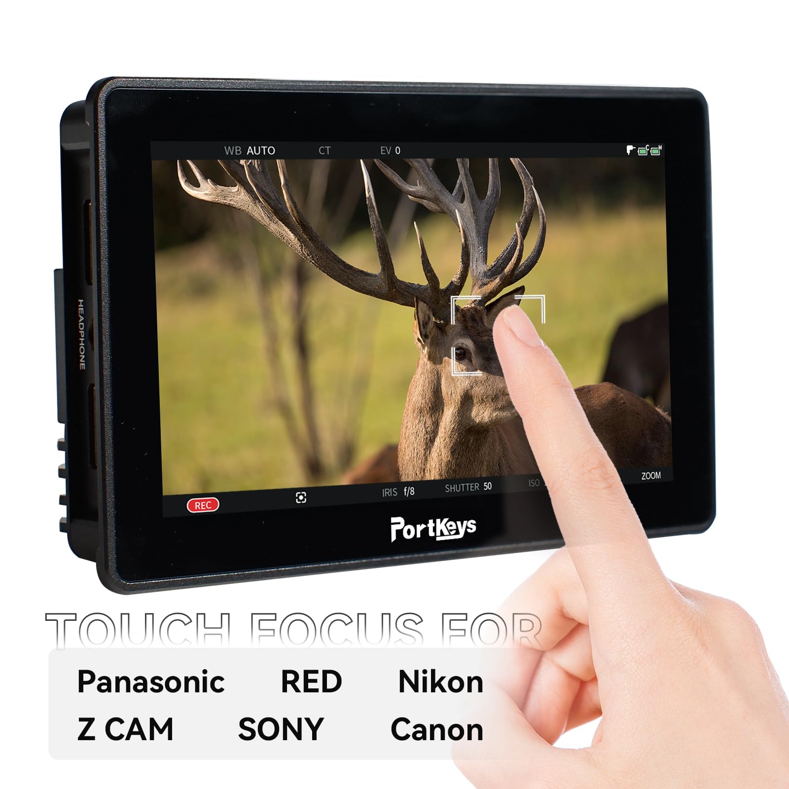 Portkeys BM5IV Moniteur Contrôle Caméra 5,5" 2000nit, Écran Tactile Double, Contrôle Filaire pour S0NY CAN0N Red Arri ZCAM NIK0N BMPCC, Boîtier Aluminium, Mode Log Manuel