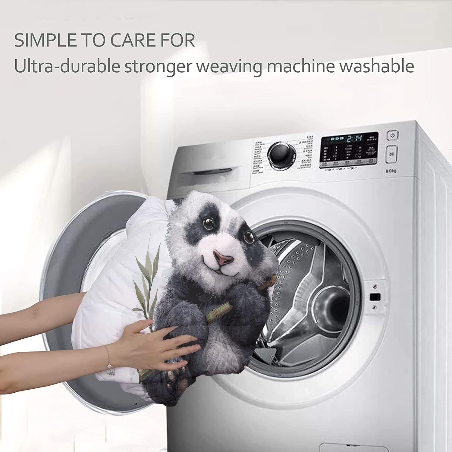 Trapunta Letto Singolo 4 Stagioni Piumone per Bambini, Cartone Animato Panda Bambù Leggero Carini Animali Set di Biancheria da Letto 140x200cm con 1 Federe,Piumino Lavabile In Lavatrice