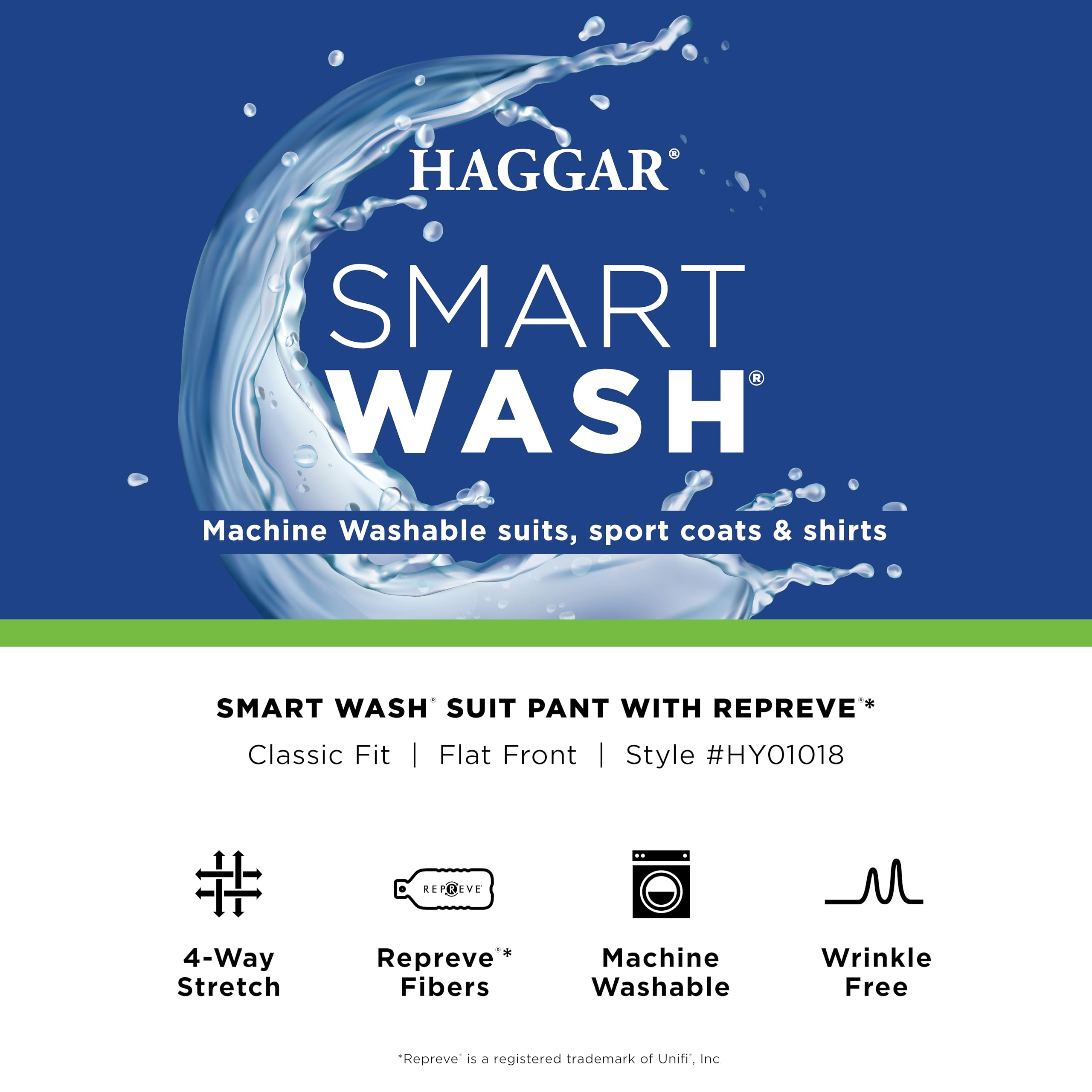 Haggar Smart Wash Premium Stretch Classic Fit Solid Suit Separa - Pantaloni E Giacche Giacca Elegante da Lavoro Uomo