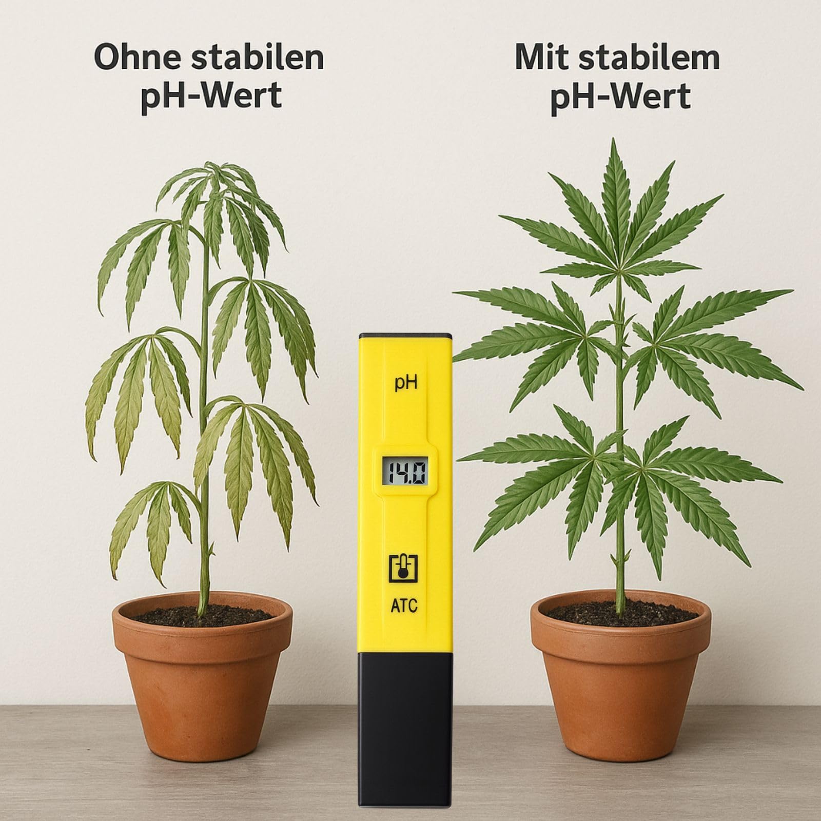 Weedness Digitales pH & EC-Messgerät für Pflanzen und Wasser - Grow Anbau Indoor Outdoor Aquarium Pool
