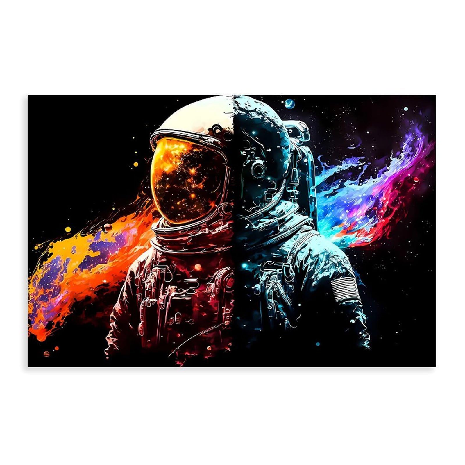 Qnvjqkdsi Unframe Space Astronaut Art Canvas Poster Bedroom Decor Landscape Office Room Decor Gift 12" L X 18" W