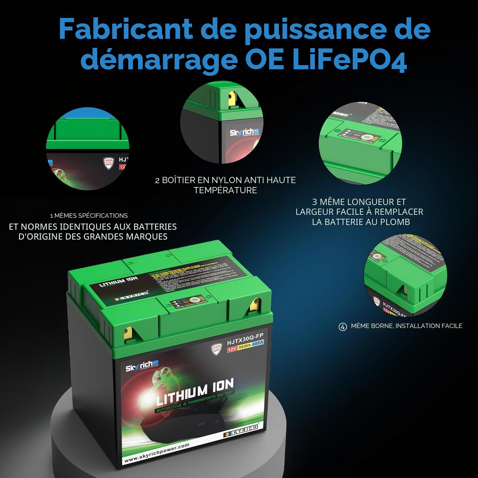 Batterie Skyrich Lithium HJTX30Q-FP