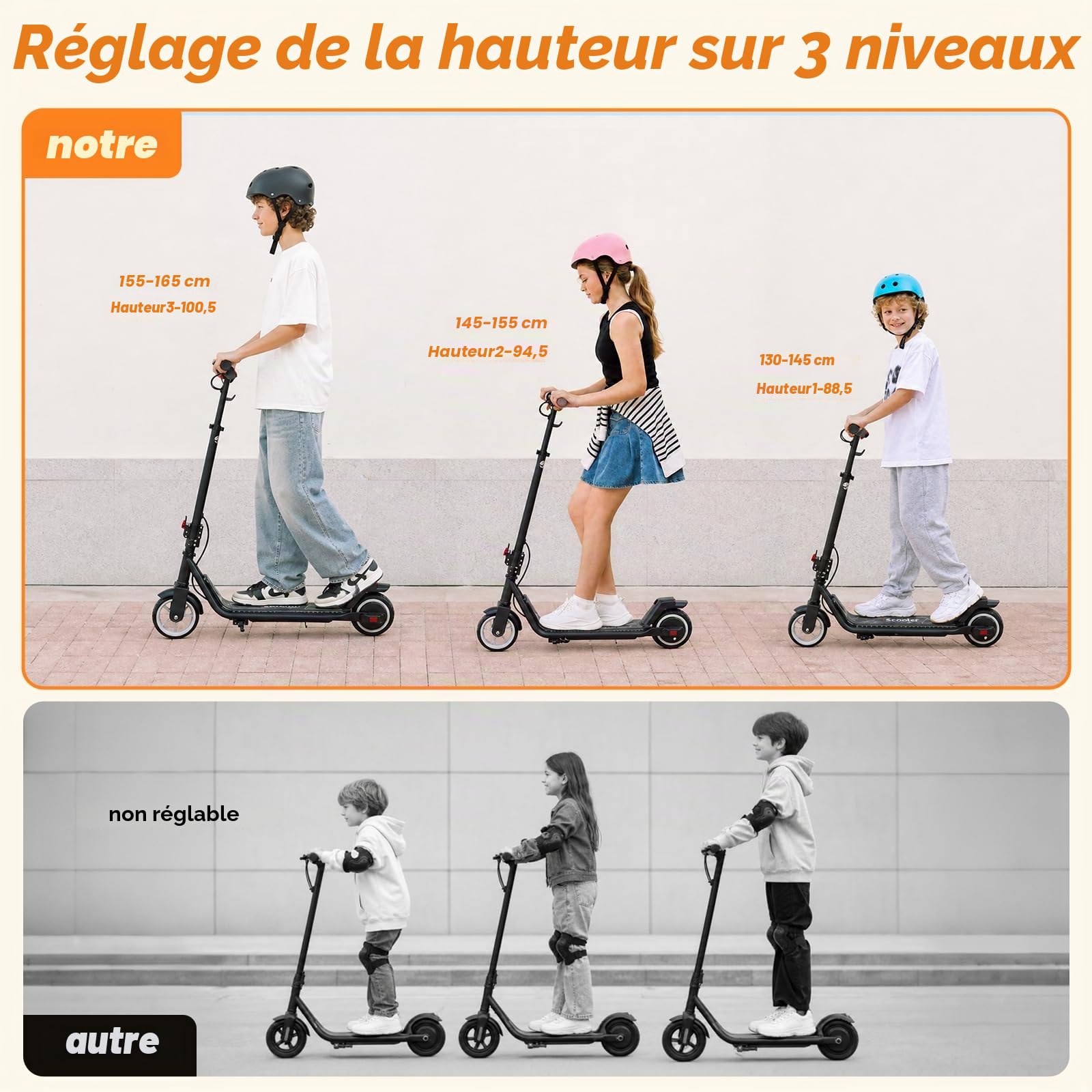 iScooter Trottinette électrique pour Enfants de 8 à 14 Ans, 250 W, avec Bluetooth et lumière, 7 Couleurs et 3 Modes, 3 Modes de Conduite 8/13/19 km/h, 60 Minutes de Temps de Conduite jusqu'à 15 km