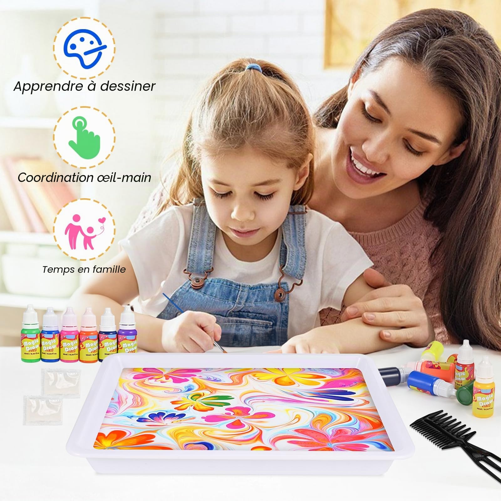 Kit Peinture Marbrée Eau Kit De Peinture Marbrée à L'eau Pour Enfants