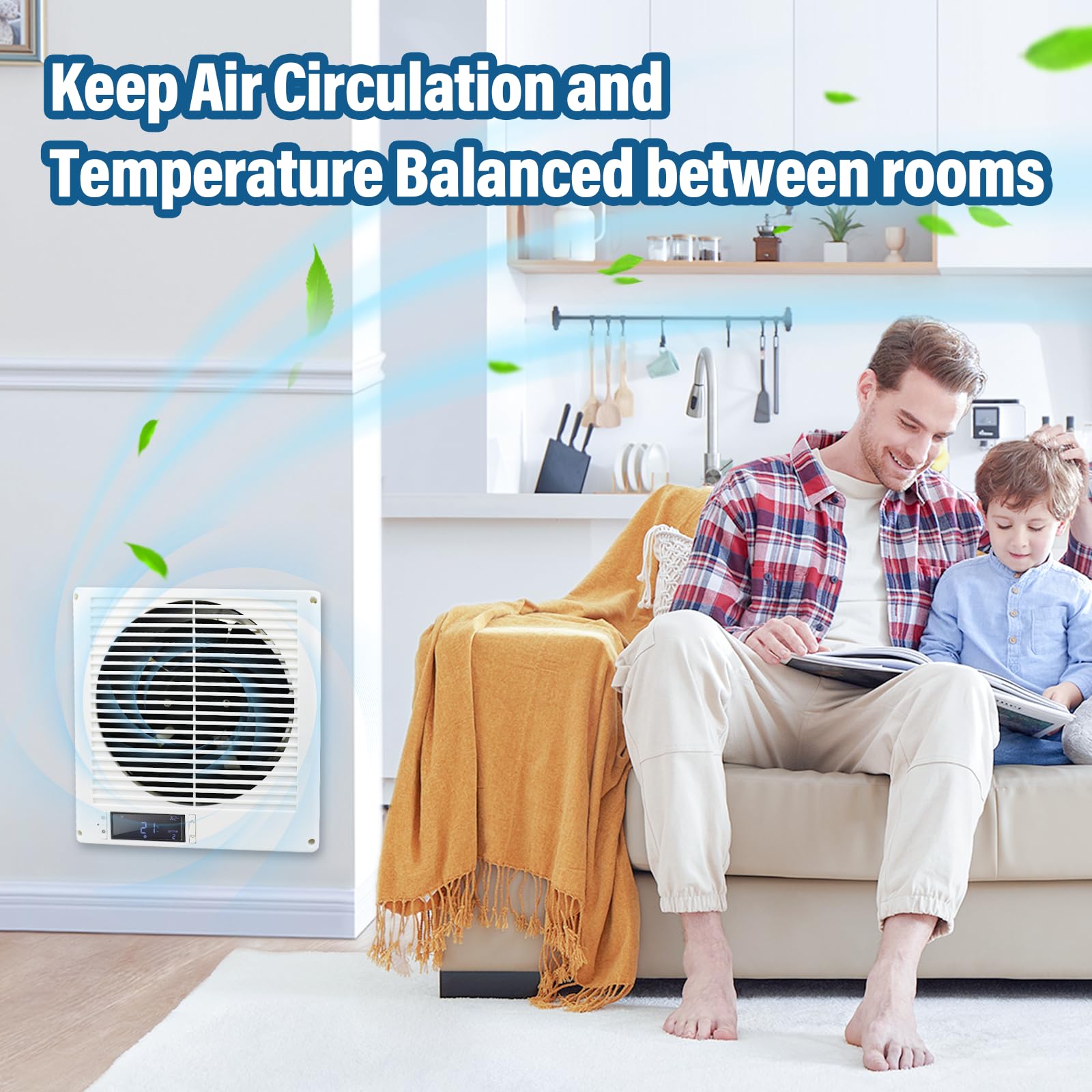 Ventilateur de ventilation 16W 20,3 cm 350 CFM 10 vitesses flux d'air bidirectionnel