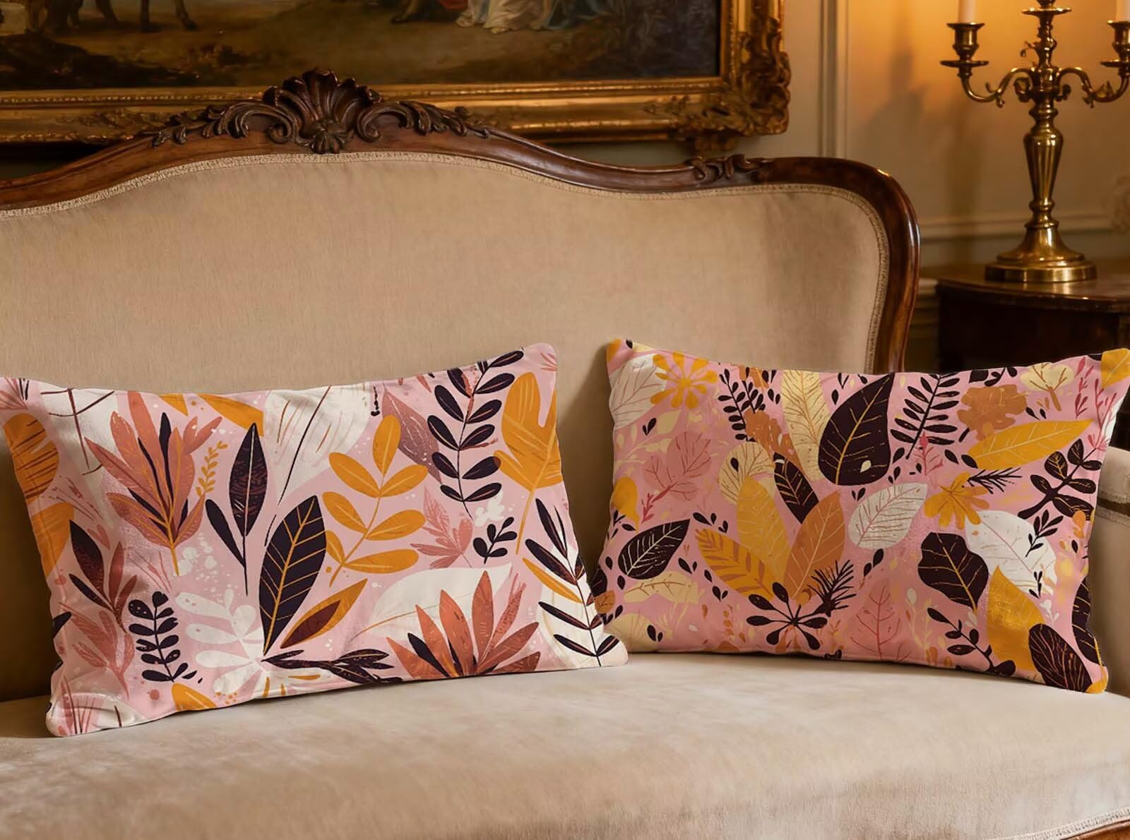 Taie oreiller 70x90cm en velours : lot de 2 housses tropicales pour rénover un canapé fatigué