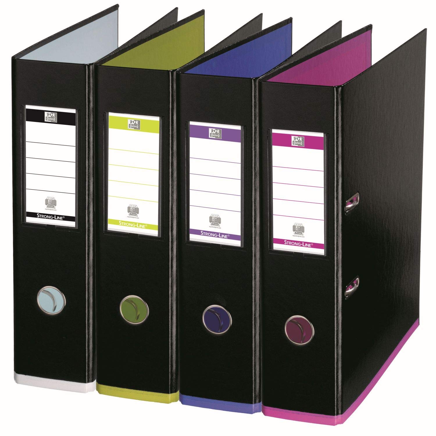 Oxford Ordner A4, myColour, 8 cm breit, zweifarbig schwarz sortiert, 10 Stück