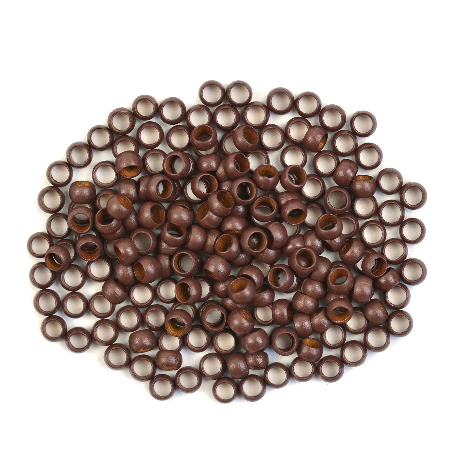 Photo 1 of 3.0mm Micro Links Beads Hair Extensions Beads Copper Micro Rings Beads Nano Beads for Hair Extensions (1000 Pcs, Brown)