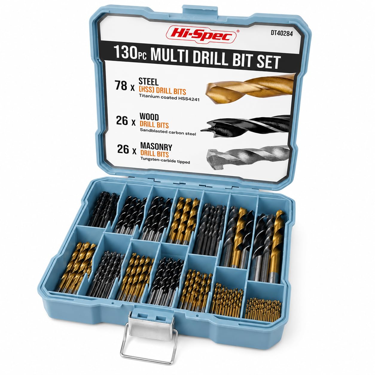 Hi-Spec 130pc Multi SAE Drill Bit Set - Image 1