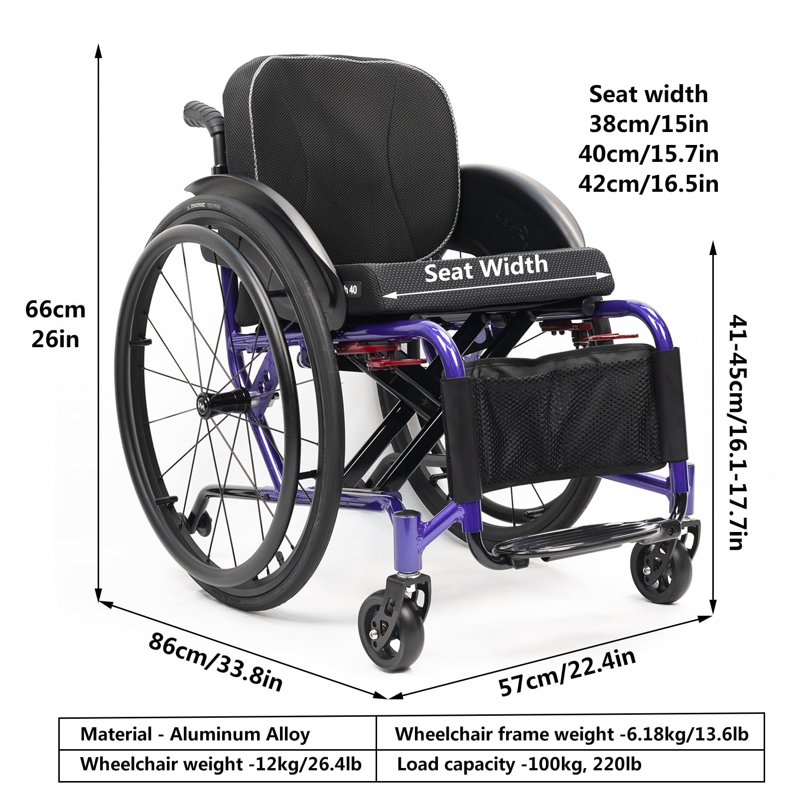 Silla De Ruedas De Transporte Portátil,silla De Ruedas Deportiva Ultraligera Plegable Todo Terreno,sillas De Ruedas Deportivas Y De Ocio,silla De Ruedas Manual De Aleación De Aluminio Autopropulsada(S