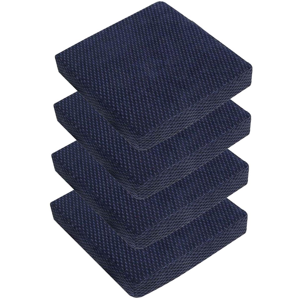 Chair Seat Cushion Set of 1/2/4 Square Stool Cushions 10/12/14 Inches Chair Pads with Ties ,Thicken 5/8CM,Non Slip Chair Padding for Dining ,Office ,Kitchen ,Indoor Outdoor Chairs ( Color : J , Size :