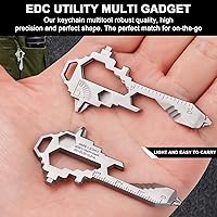Vista 6 de Herda Keychain Multitool – EDC Tool with 17+ Functions Gifts Small Bottle Opener keychain with Screwdriver,Wrench,and Box Cutter for