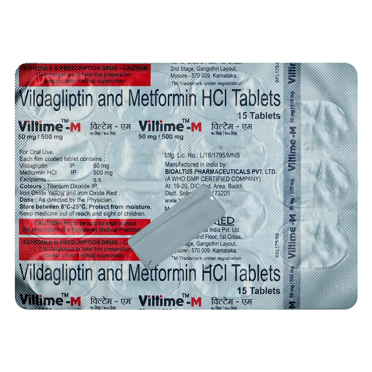 Viltime M 50 MG/500 MG - Strip of 15 Tablets