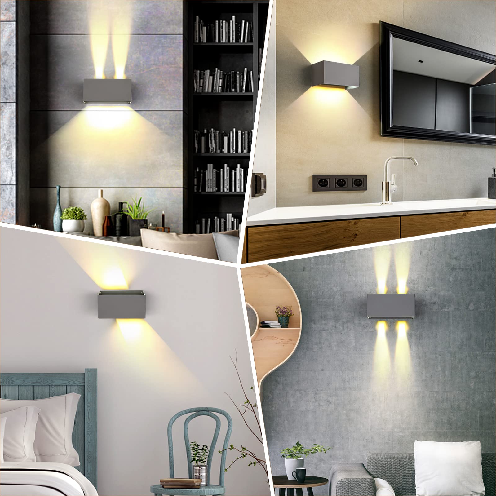 ENCOFT 24W LED Lampada da parete Esterno Interno, Lampadina Sostituibile G9