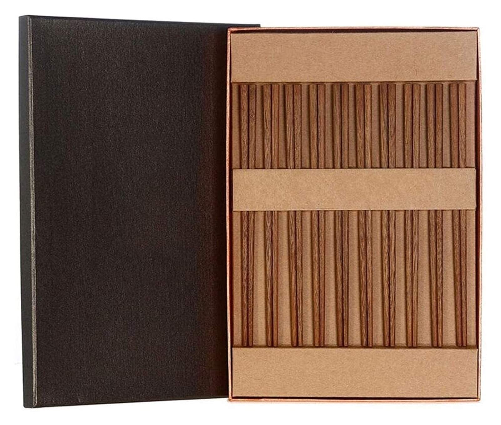 Lot de 10 Paires de Baguettes réutilisables de qualité supérieure - Baguettes japonaises en Bois Naturel, légères et faciles à Utiliser avec étui pour Sushi Chinois Classique